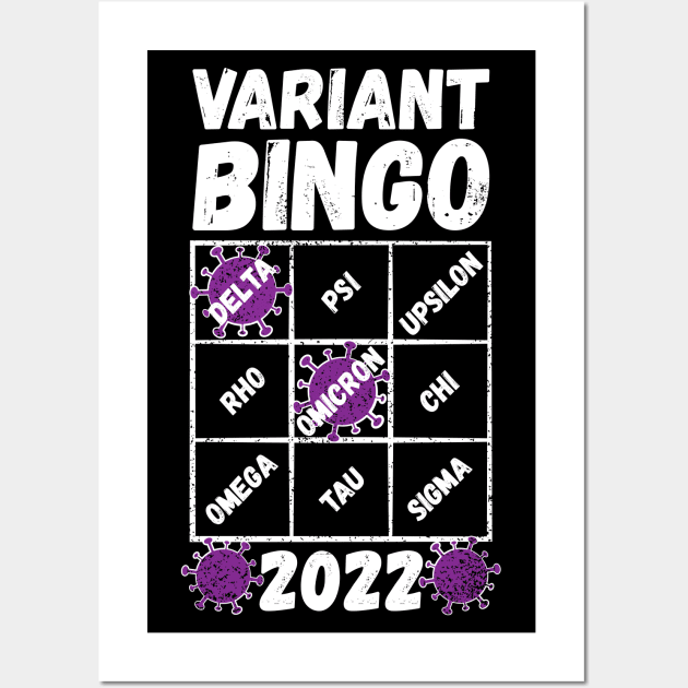 Variant Bingo 2022, a Covid-19 variant bingo card with two variants already marked off Wall Art by RobiMerch